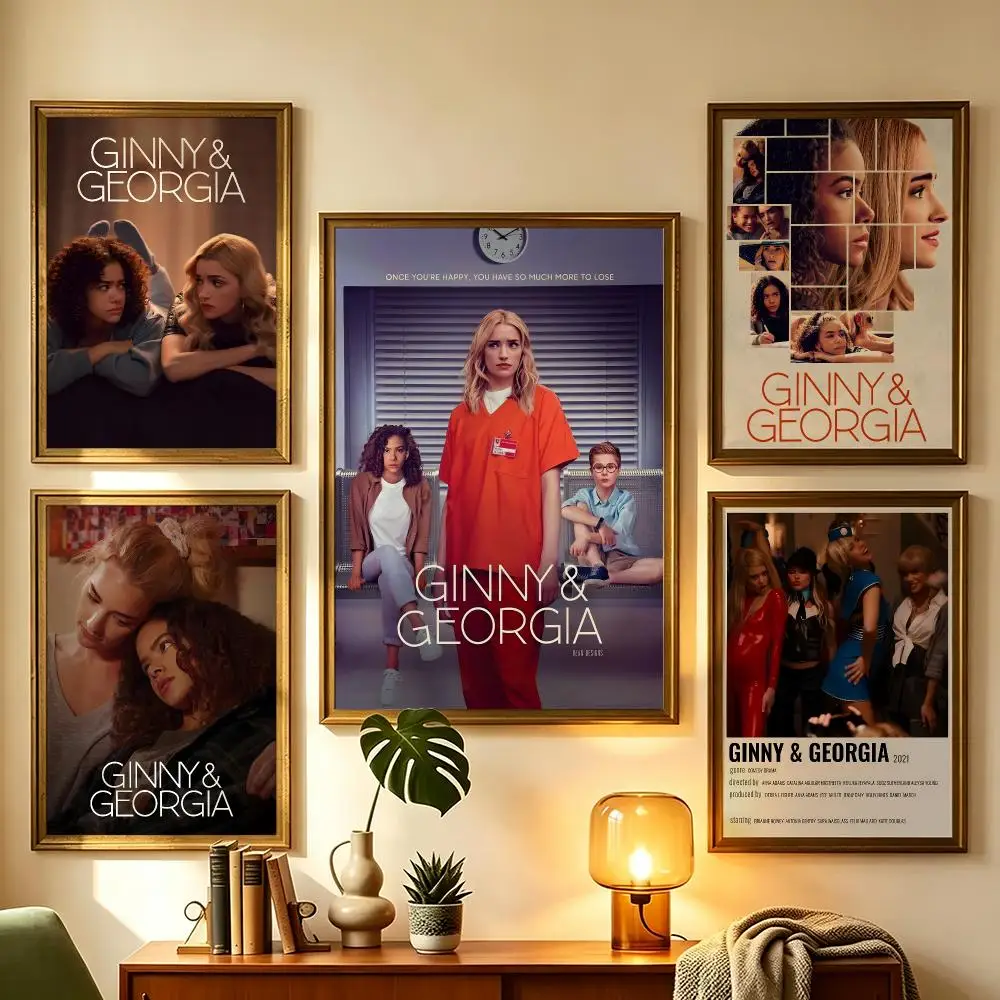 Ginny & Georgia Trendy TV Series Self-Adhesive Poster Waterproof Removable HD Print Easy Install for Dorm Bedroom Poster