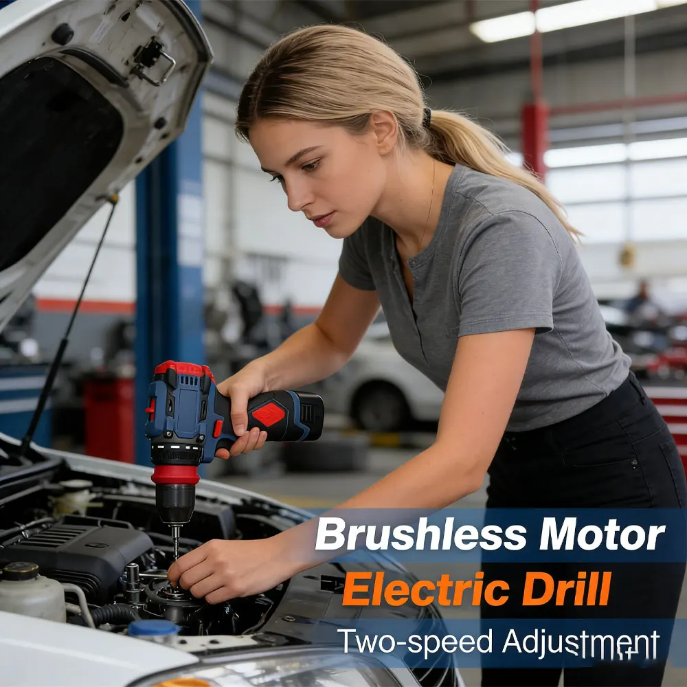 2 in 1 Brushless Cordless Drill Driver Electric Screwdriver Multi-function Power Tool for Home Furniture Appliance Installation