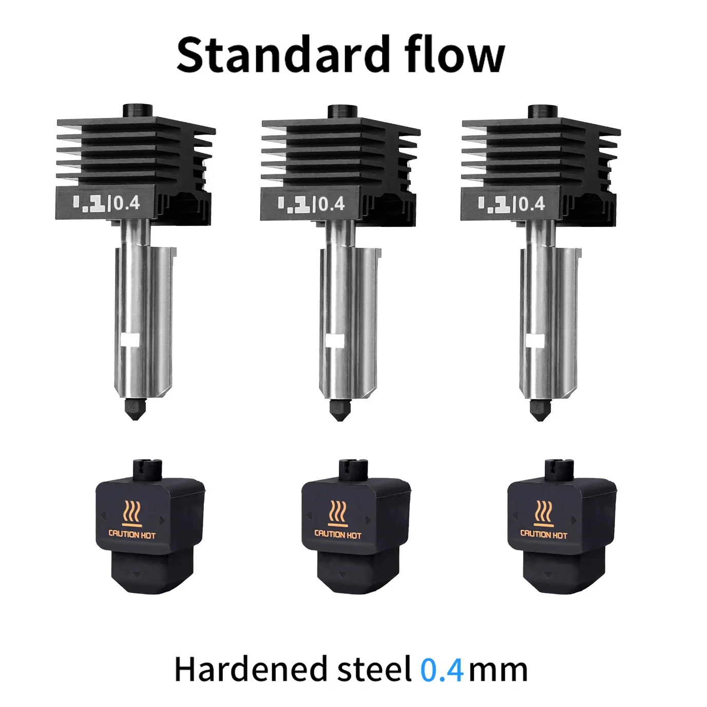 Nieuwe Hoge Kwaliteit P2S H2D H2S H2C Hotend Kit met 0.2/0.4/0.6/0.8mm Gehard stalen Mondstuk Vervang Hotend Kit Voor Bambu A1/A1mini