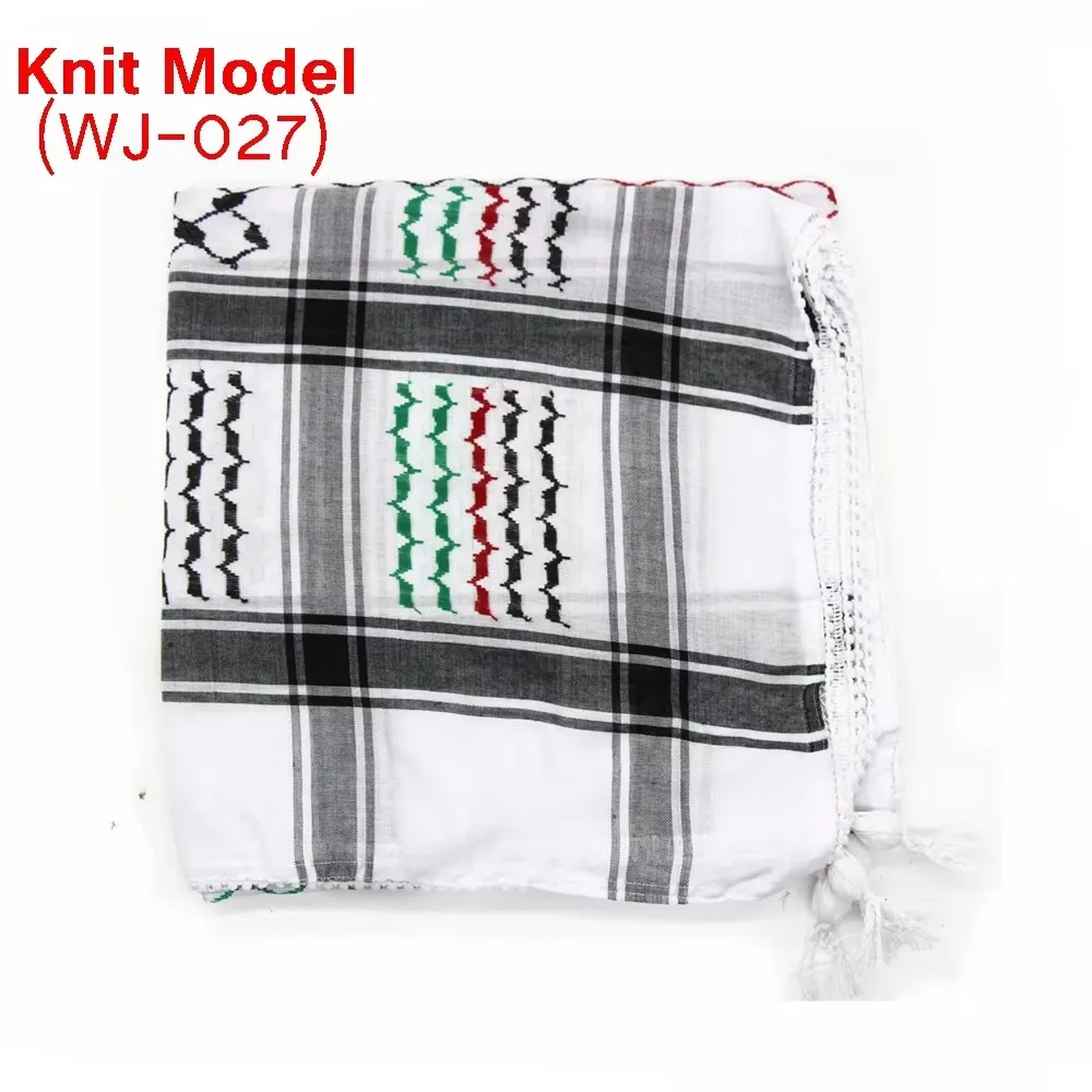 Men Shemagh Knit Keffiyeh Scarf Arab Palestine Kufiya Arafat Hatta Original Brand Cotton Unisex Shawl