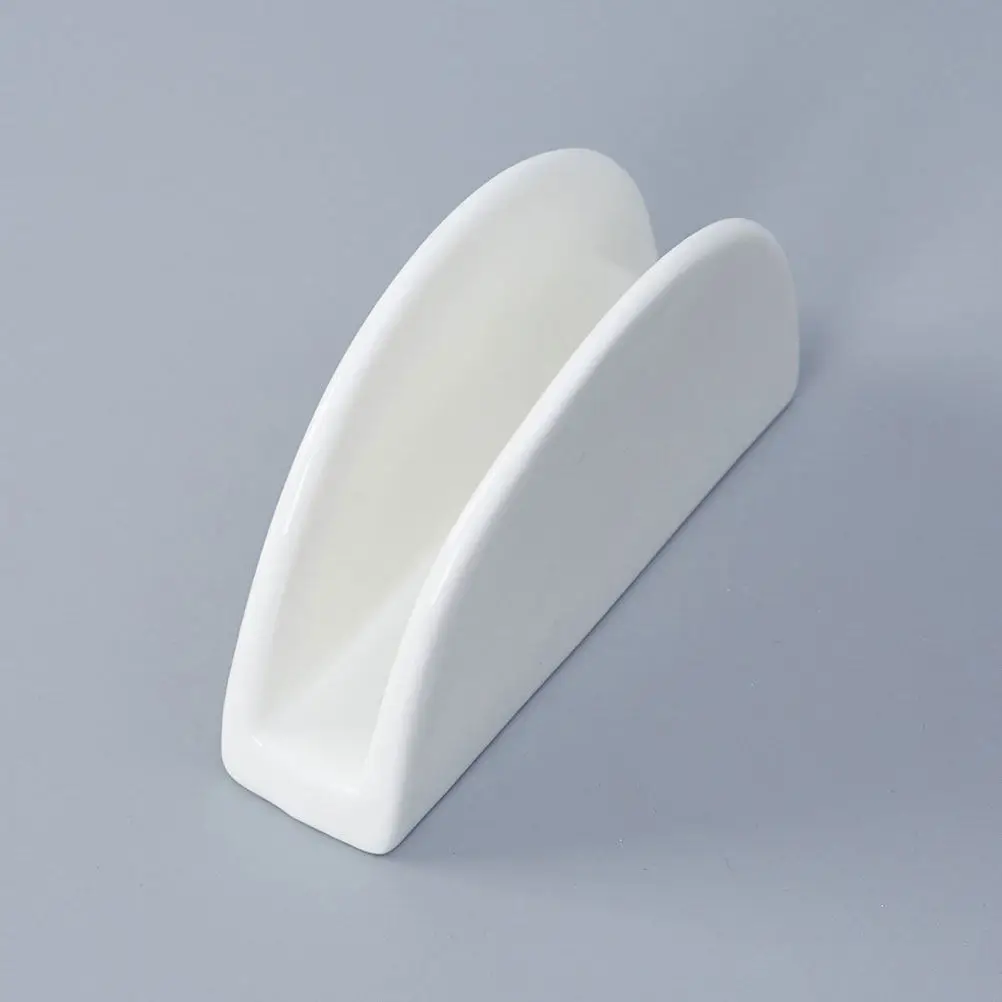 2Pcs Elegant Ceramic Napkin Holder Flat Stable Serviette Stand for Kitchen Dining Room Bathroom Napkin Holders for Tissue view 2