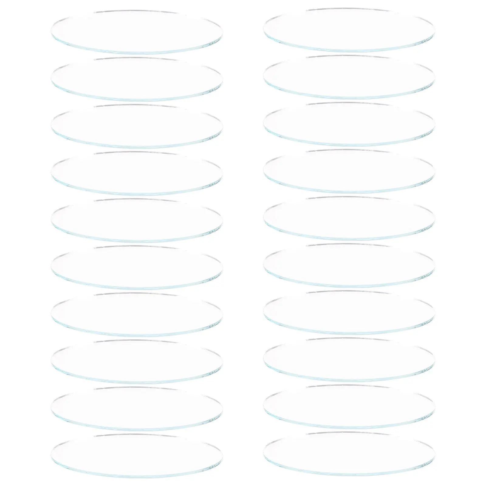 20Pcs Small Oval Mirror Lens DIY Unfinished Craft Kit for Makeup Mirror Alloy Portable Compact Women Personalized Gift