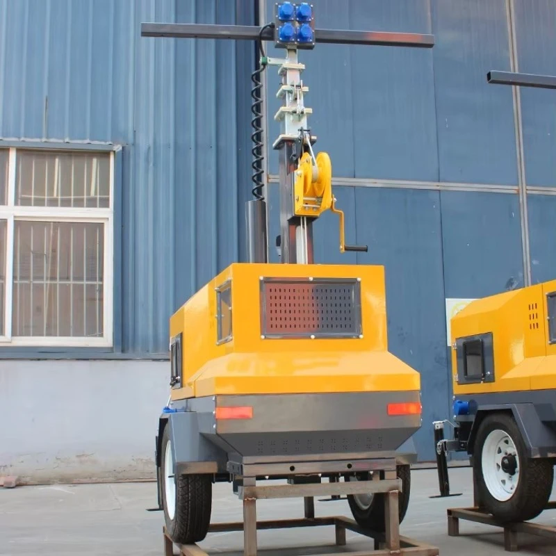 Industrial Trailer Mobile Lighting Tower 5m 7M 9M Diesel Generator Light Towers