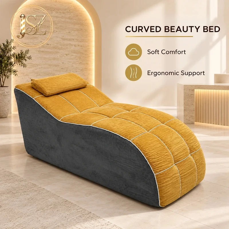 Modern Contoured Beauty Bed Comfortable Massage Table Facial Treatment Couch for Spa Salon Wellness Center