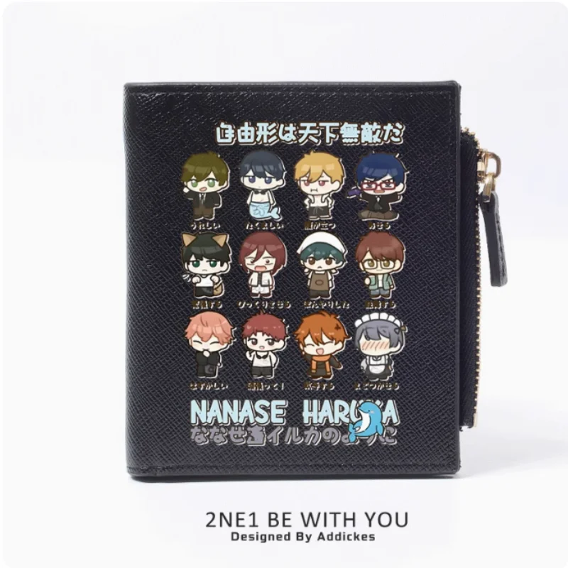 Anime Rin Matsuoka Tachibana Makoto Free  Fashion Wallet PU Purse Card Coin Zipper Money Bag Cosplay Gift B1562