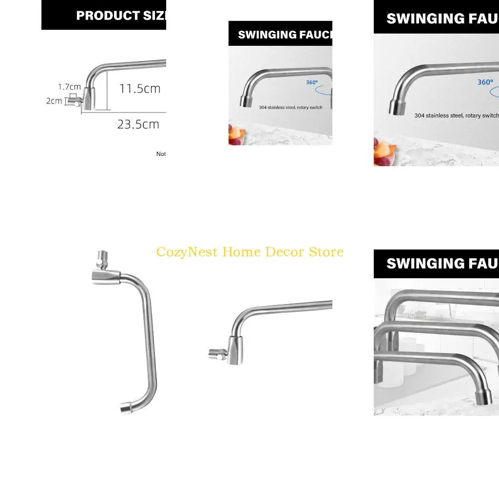 92MF Upgrades Stainless Steel Sink Faucet with 360 Rotation for Culinary Tasks