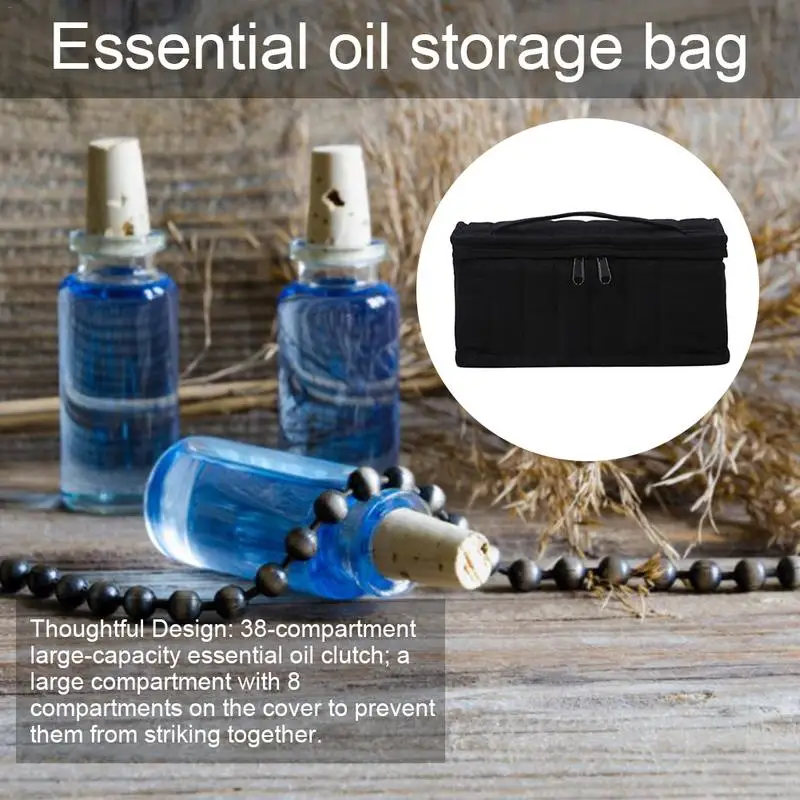 Essential Oil Case 38 Bottles 5ML10ML 15ML Perfume Oil Essential Oil Box Travel Portable Carrying Holder Nail Polish Storage Bag