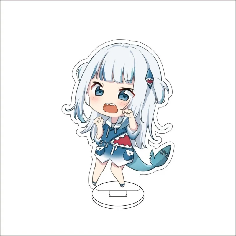 Hololive Anime Vtuber Cosplay  Desk decorations Ornaments Gawr HD Acrylic stand standing Gura Figure Stand Toy for gift 10CM