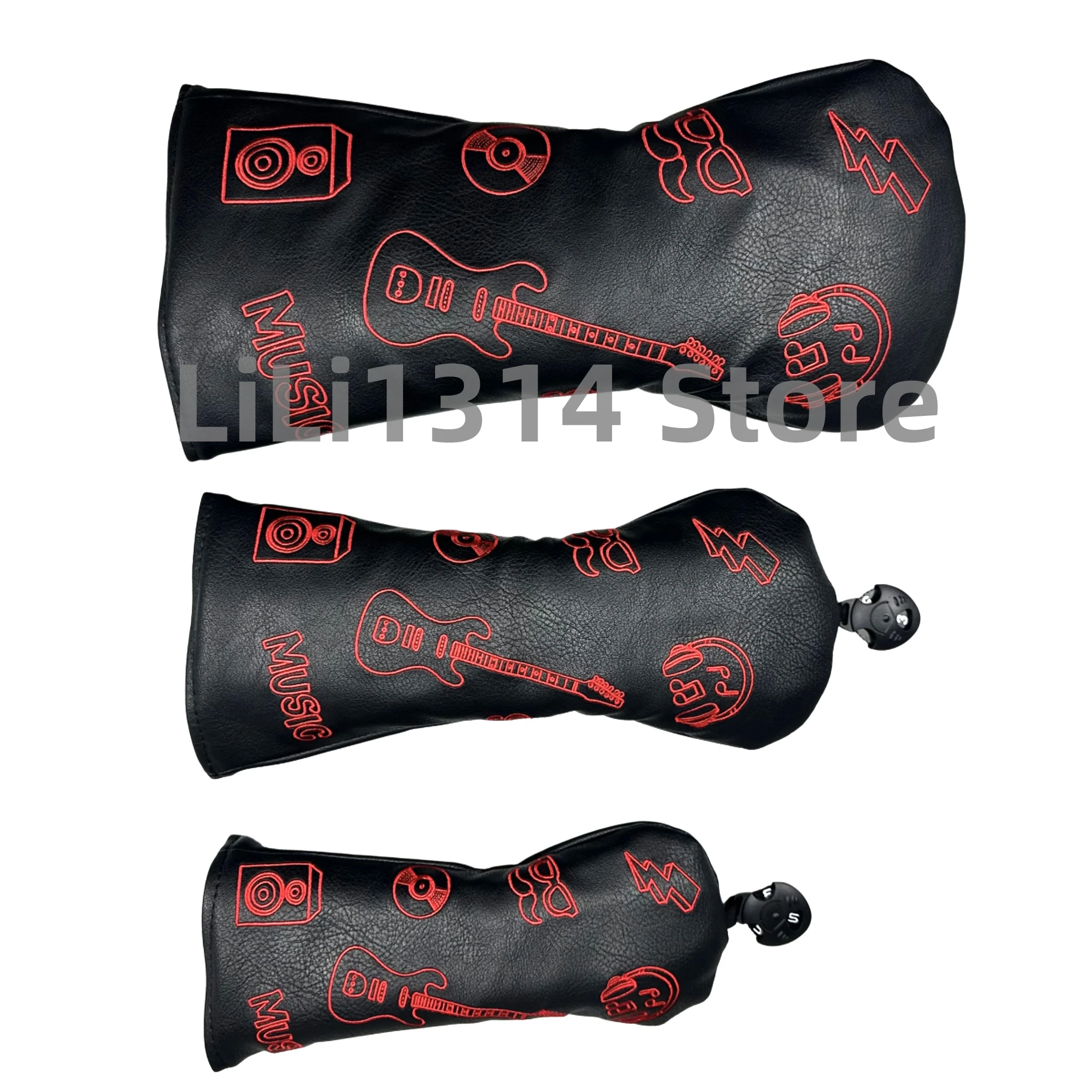 Golf Musical instrument pattern Head cover Driver Head Covers Fairway Wood Head Cover Hybrid Head Covers Putter Cover Pu Leather