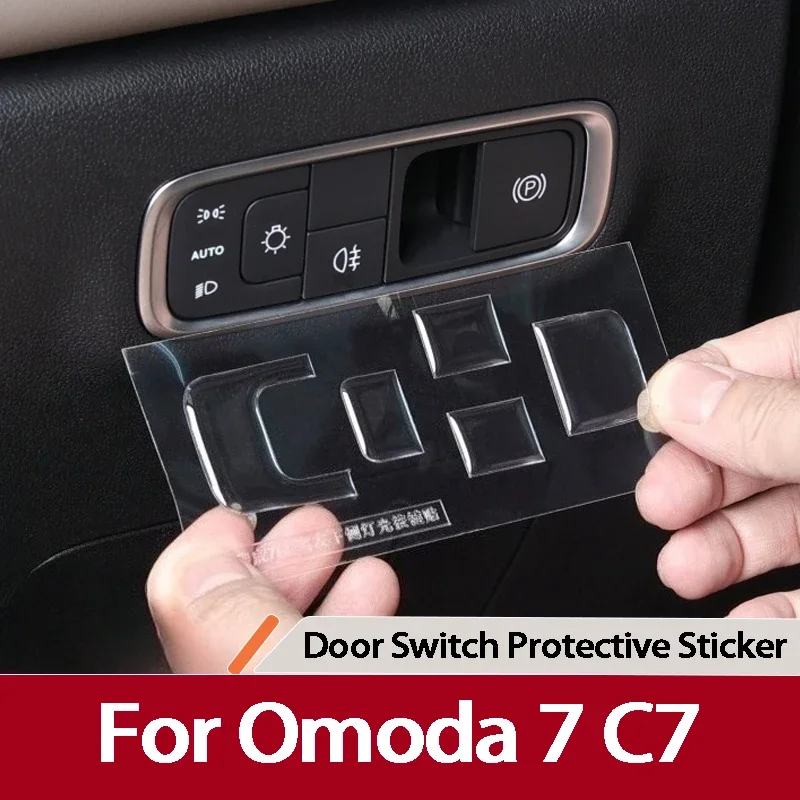 For Omoda 7 C7 2025 2026 Window Switch Headlight Steering Wheel Button Protective Stickers Anti Scratch Interior Accessories