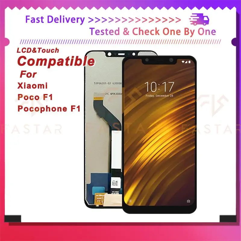 

POCO F1 6,18 "оригинал для Xiaomi Mi POCO F1 Pocophone F1 ЖК-дисплей с сенсорным дигитайзером в сборе, сменный экран Mi Poco F1 lcd