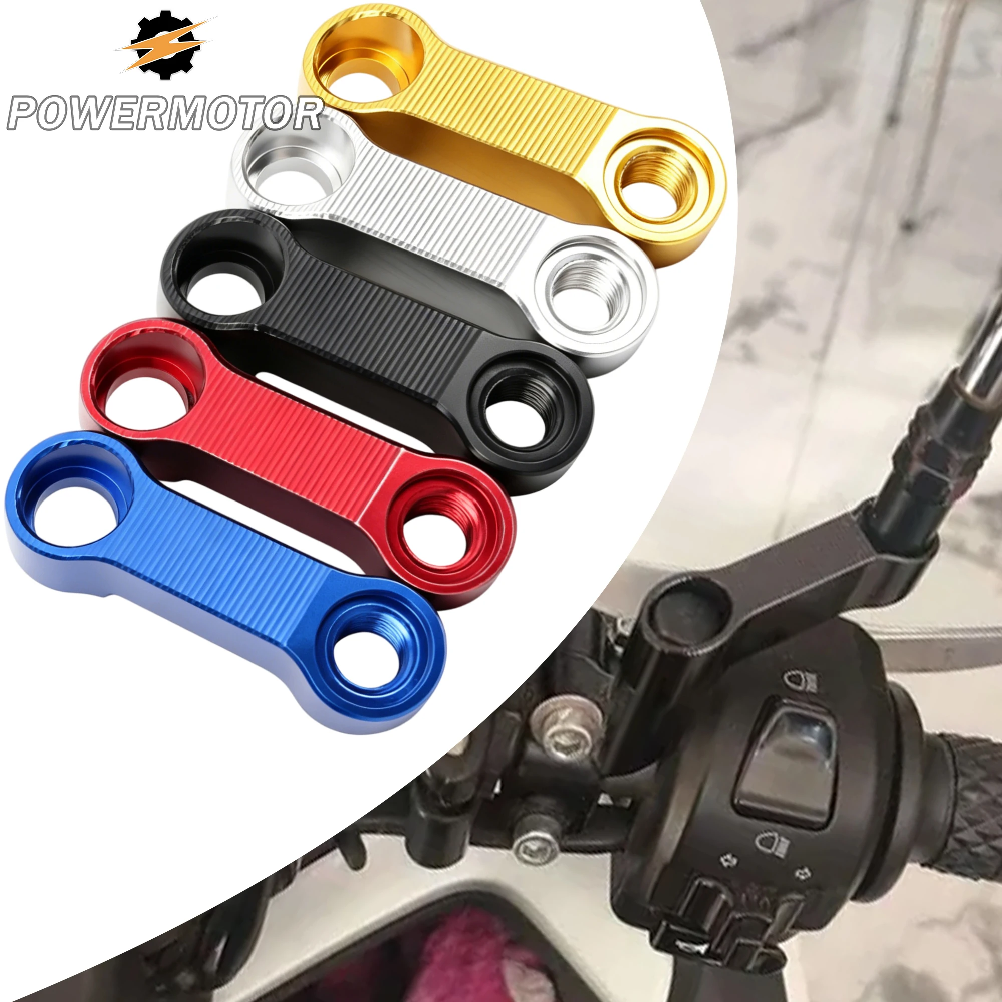 DirtBike Motorcycle Rearview Mirror Riser Spacers Extension Adapter Scooter Cafe Racer Aluminum Rearview Mirror Riser Modified