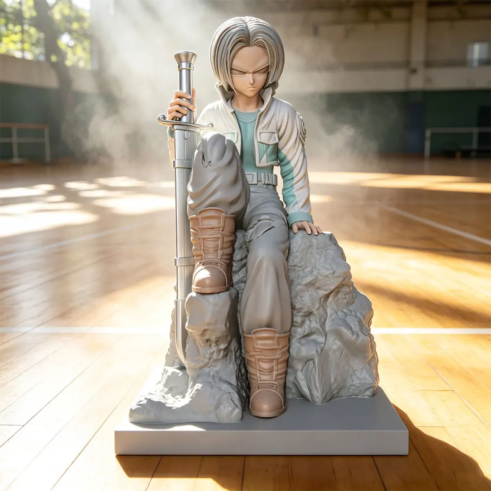 1/24 Desk ornament，Future Sci-Fi Warrior, Anime Character Resin Model Set, Small 3D Printed Grey Model Statue, Uncolored