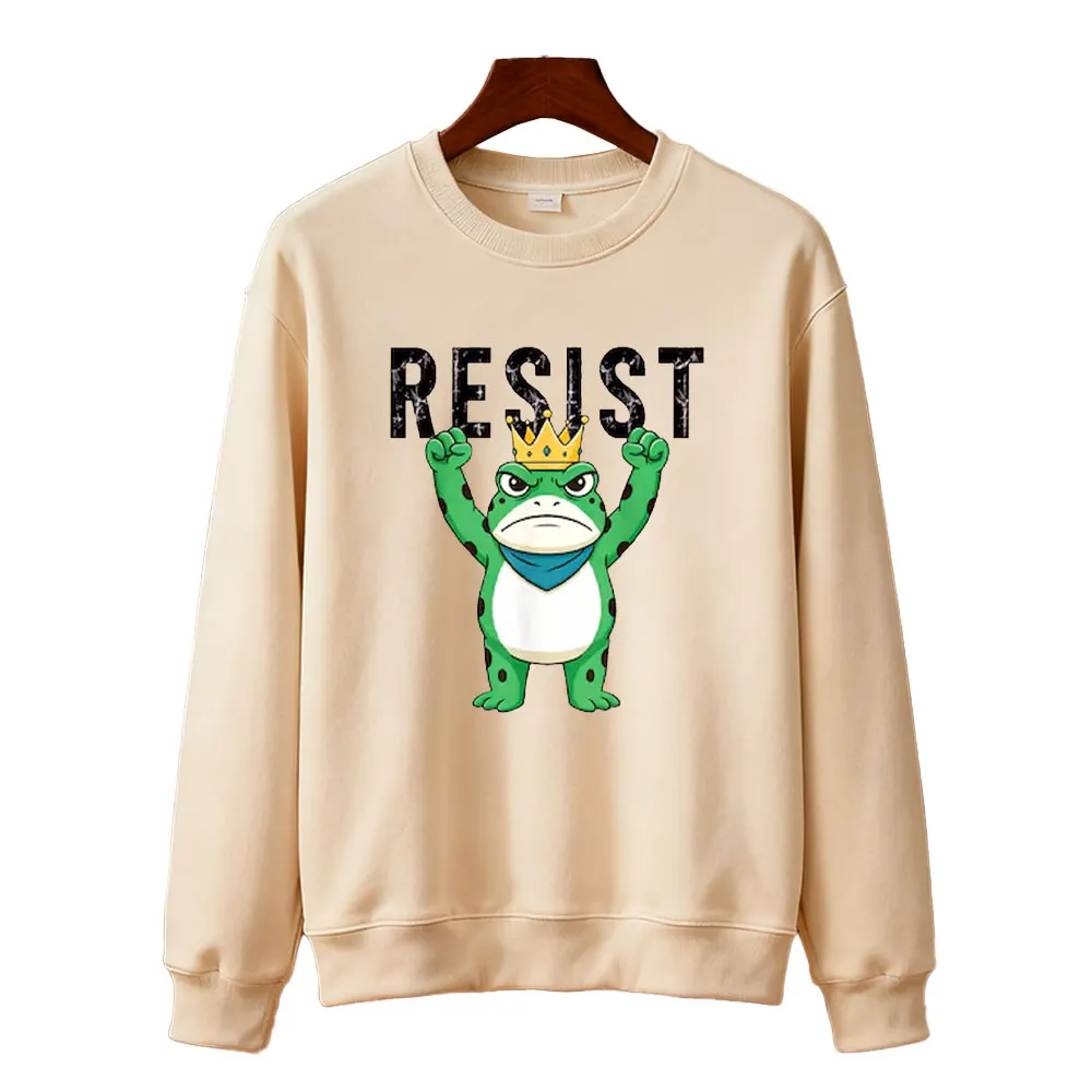 Resist Sweatshirt Frog Protest No Kings Since 1776 Portland Anti ICE I Stand with Day Keep Warm Autumn and Winter Sportswear