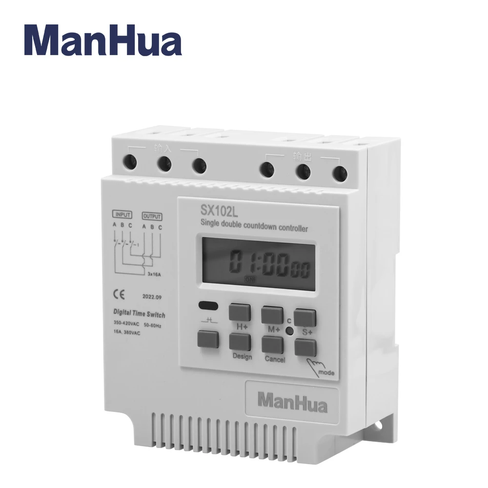 ManHua Countdown Digital Programmable Timer Switch 1Second - 99H 59M 59S Weekly Programs Electronic Timer SX102L