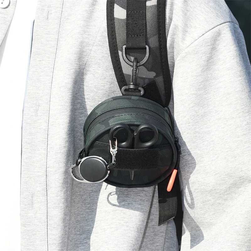 Fishing Line Storage Bag Tactical Molle Bag with Lure Pliers Holder Wallet Card Key Small Pack Hiking Hunting Camping Coin Purse