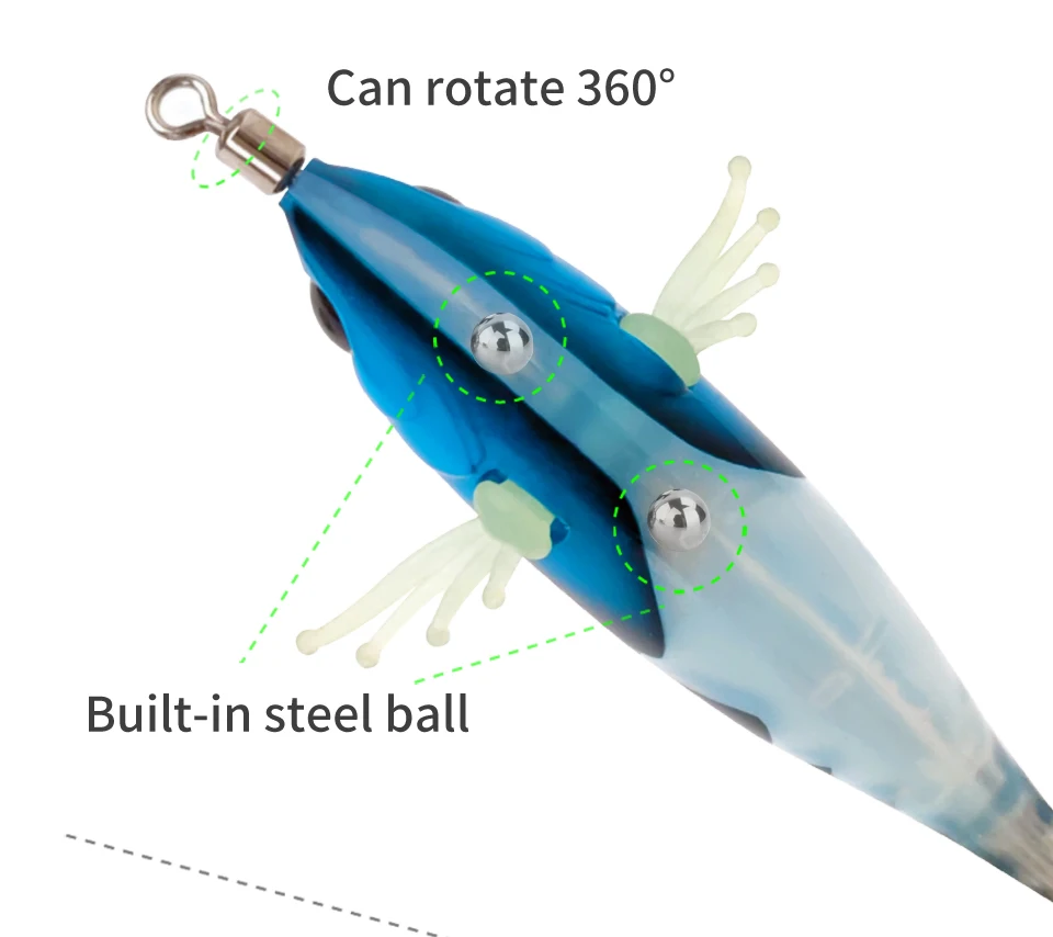 Neue Tintenfisch Köder 5,2g 8cm Webfuß Octopus Egi Künstliche Garnelen Egi Locken Luft Tintenfisch Tintenfisch Maschine Horizontale tintenfisch Jig Haken – Detail 5