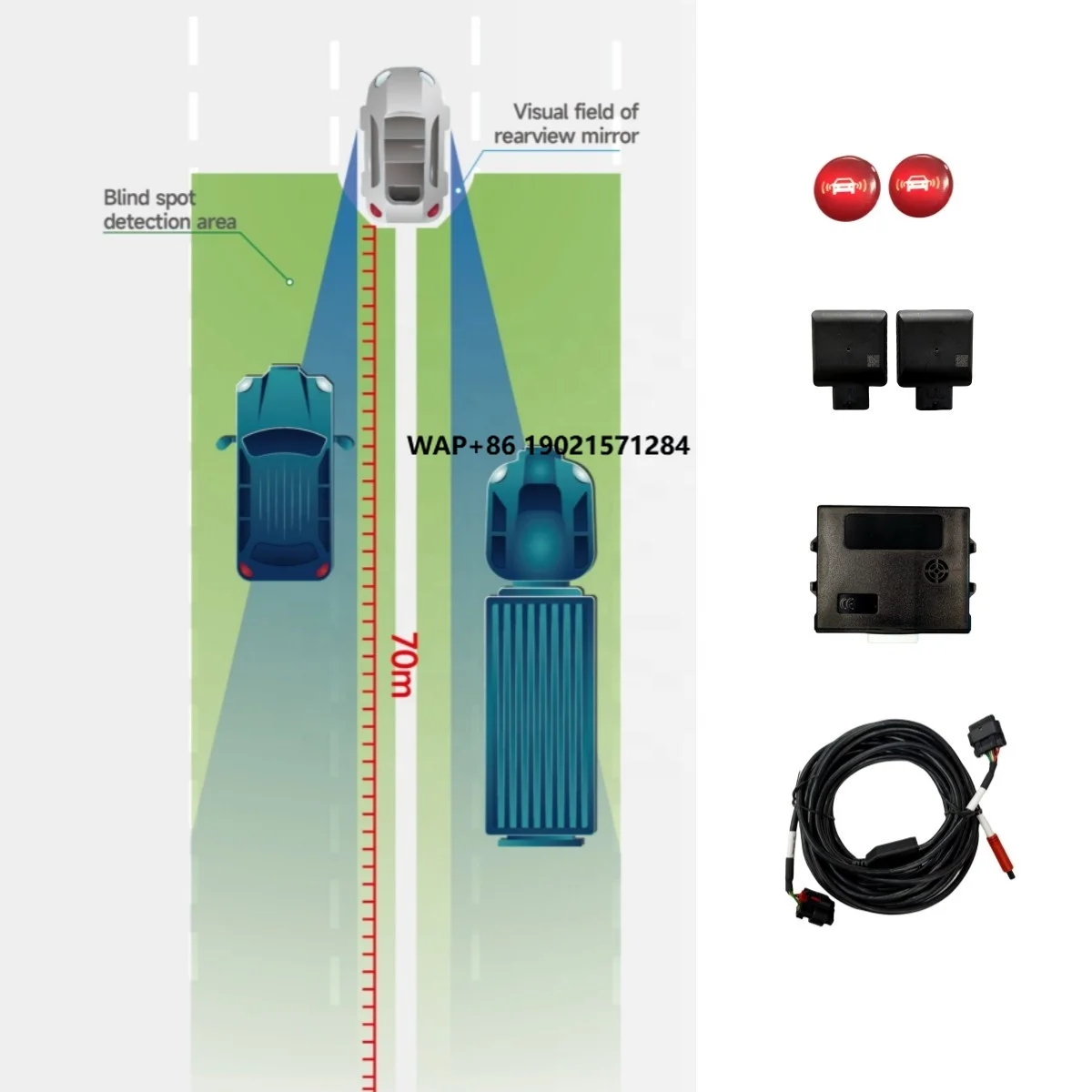 BSM(Blind Spot Monitoring) with RCTA(Rear Cross Traffic Alert) LCA/DOW/AOA 77Ghz Blind Spot Sensor for Passenger Car