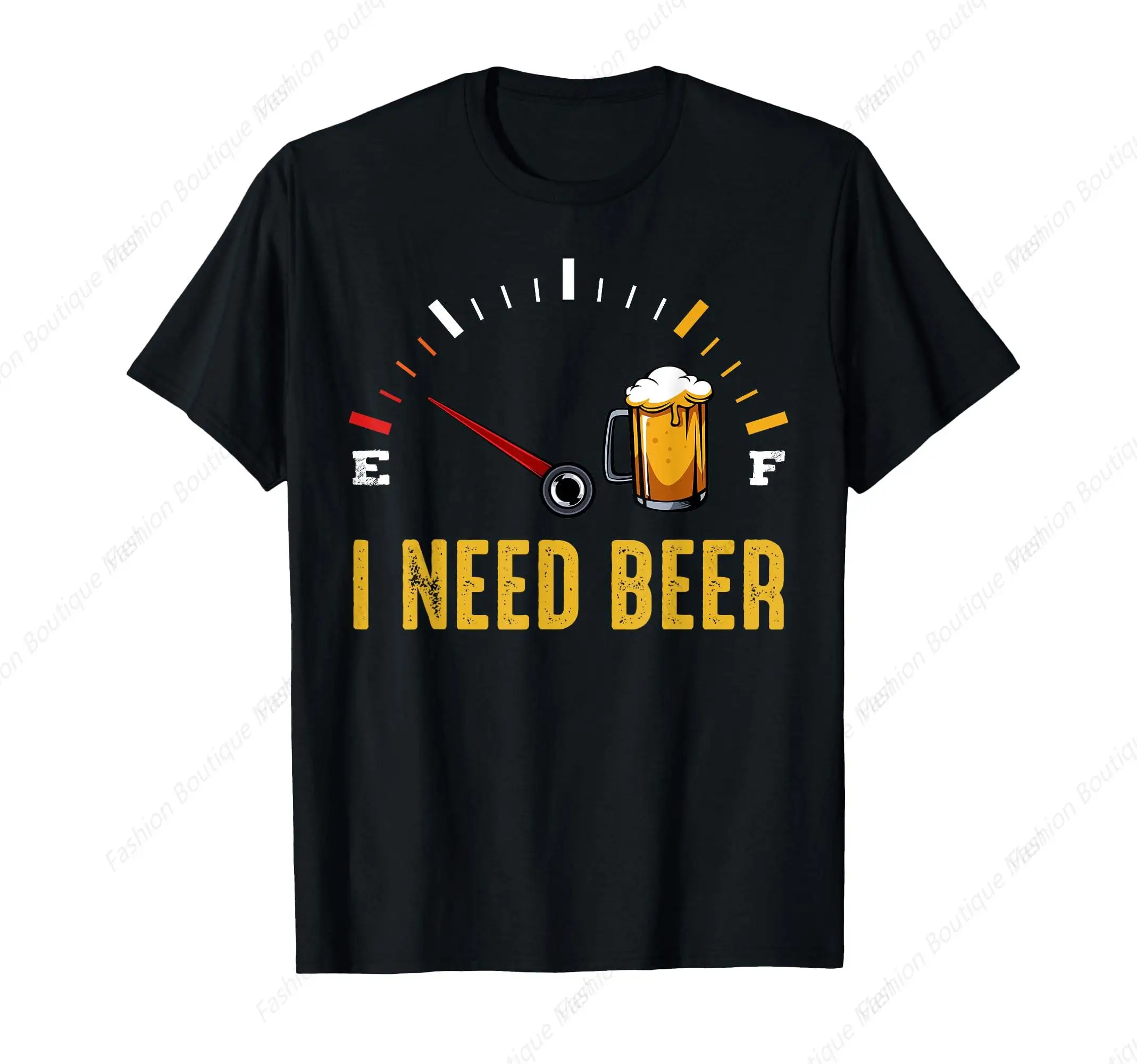 

Vintage I Need A Beer Meter Alcohol Drinking Funny Brewing Hops T-Shirt Design Special Street Classic Tee Shirt