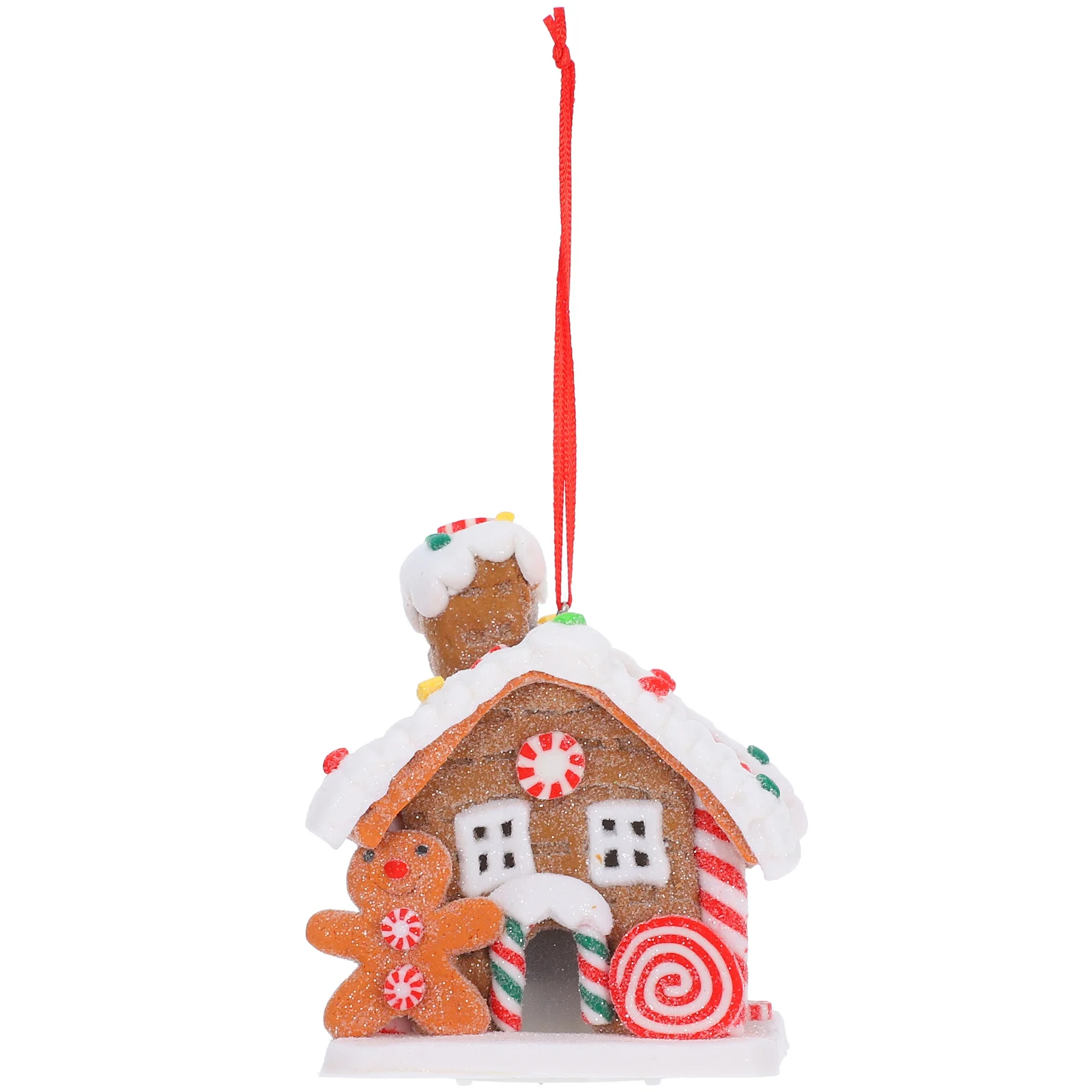 

1pcs Led Gingerbread House Christmas Ornament Cute Clay Hanging Pendant For Xmas Tree Decor Indoor Holiday Clay