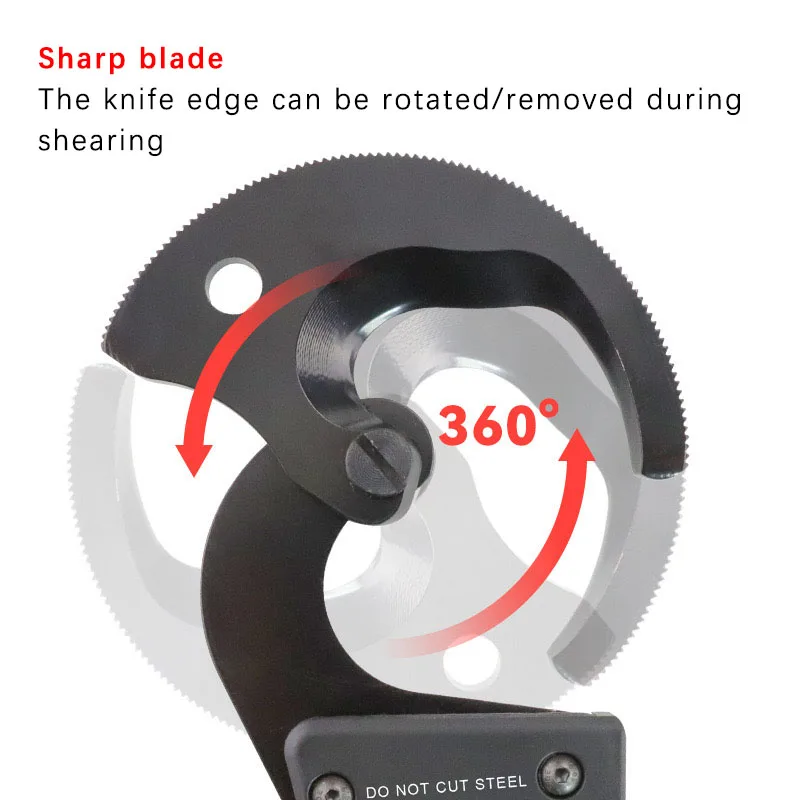 YEC-36D Ratchet Cable Shear Gear Type Scissor Wire Cutter High Strength Alloy Copper Aluminum Electrician Shear