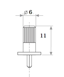 3PCS/lot PT10 Spain fine-tuning potentiometer rotating handle 11MM adjusting rod 6-angle inner hole adjustable resistor handle