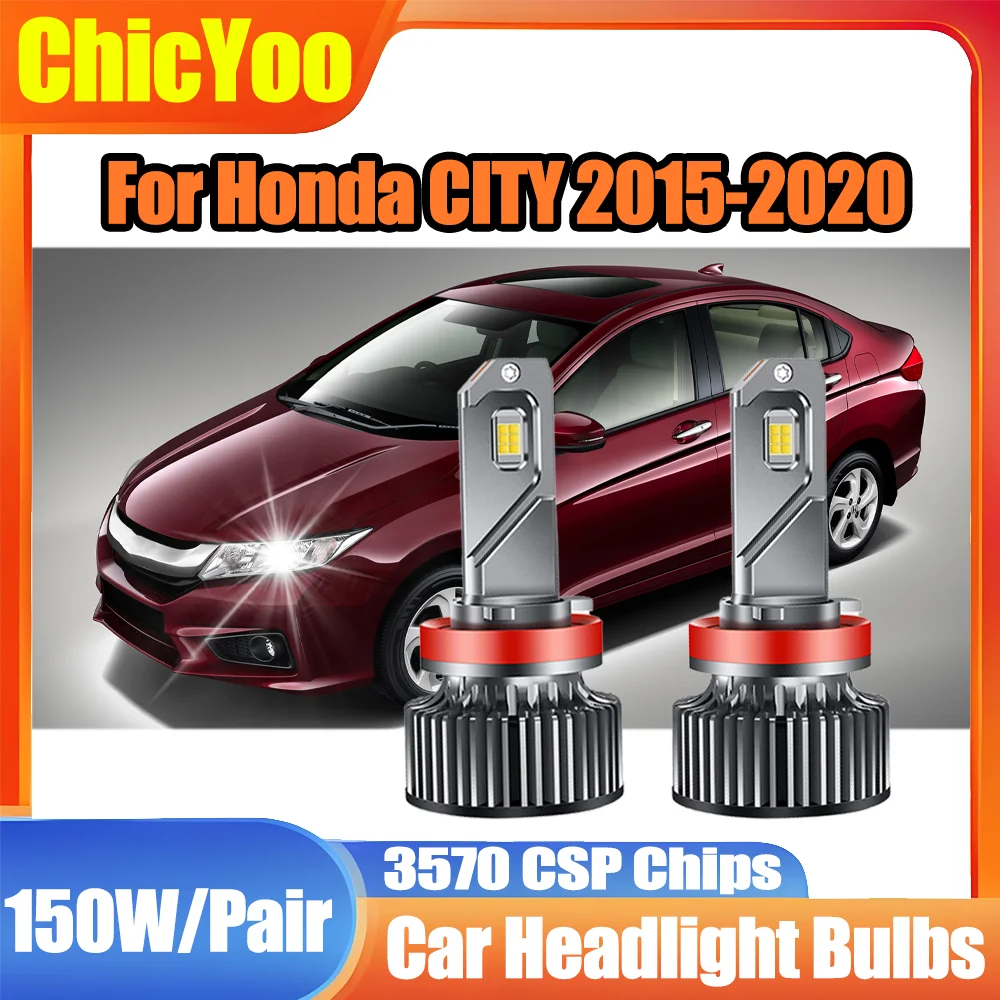 

2PCS Auto Turbo Lamp LED Headlamps 35000LM LED Headlight Bulbs 6000K White Super Bright Plug and Play For Honda CITY 2015-2020