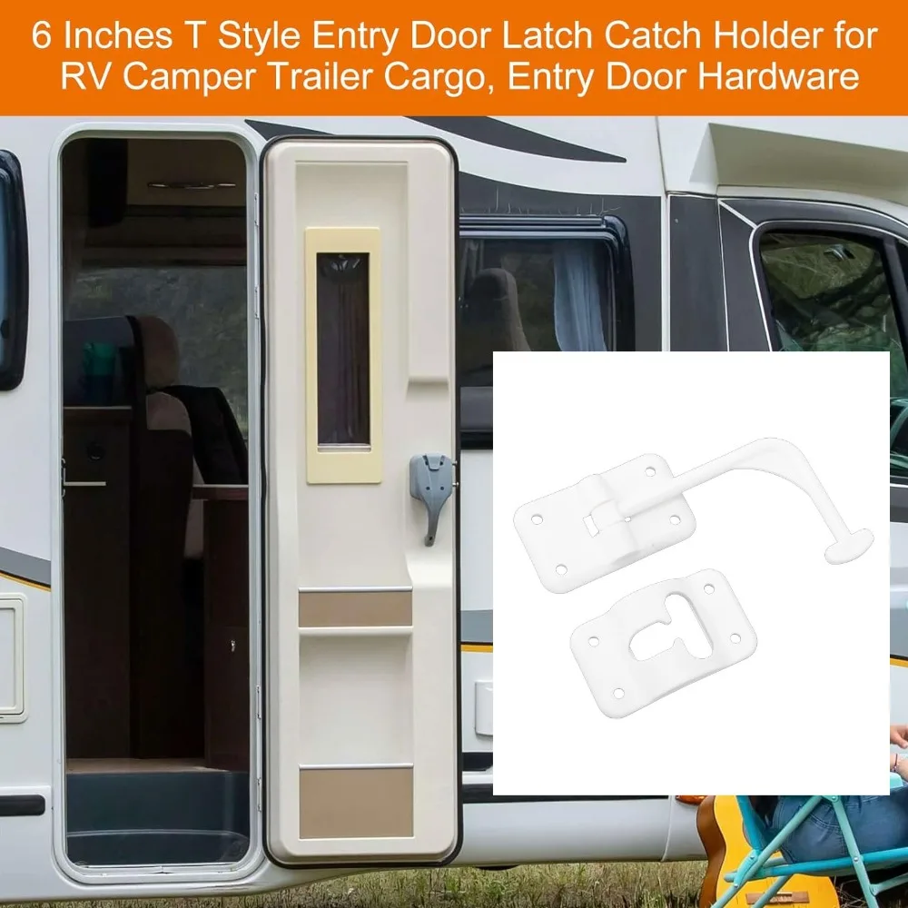 Durable With Screws RV Entry Door Holder T Style Design 90 Degree Catch Latch T Style Door Catch RV Cargo Door Holder For RV