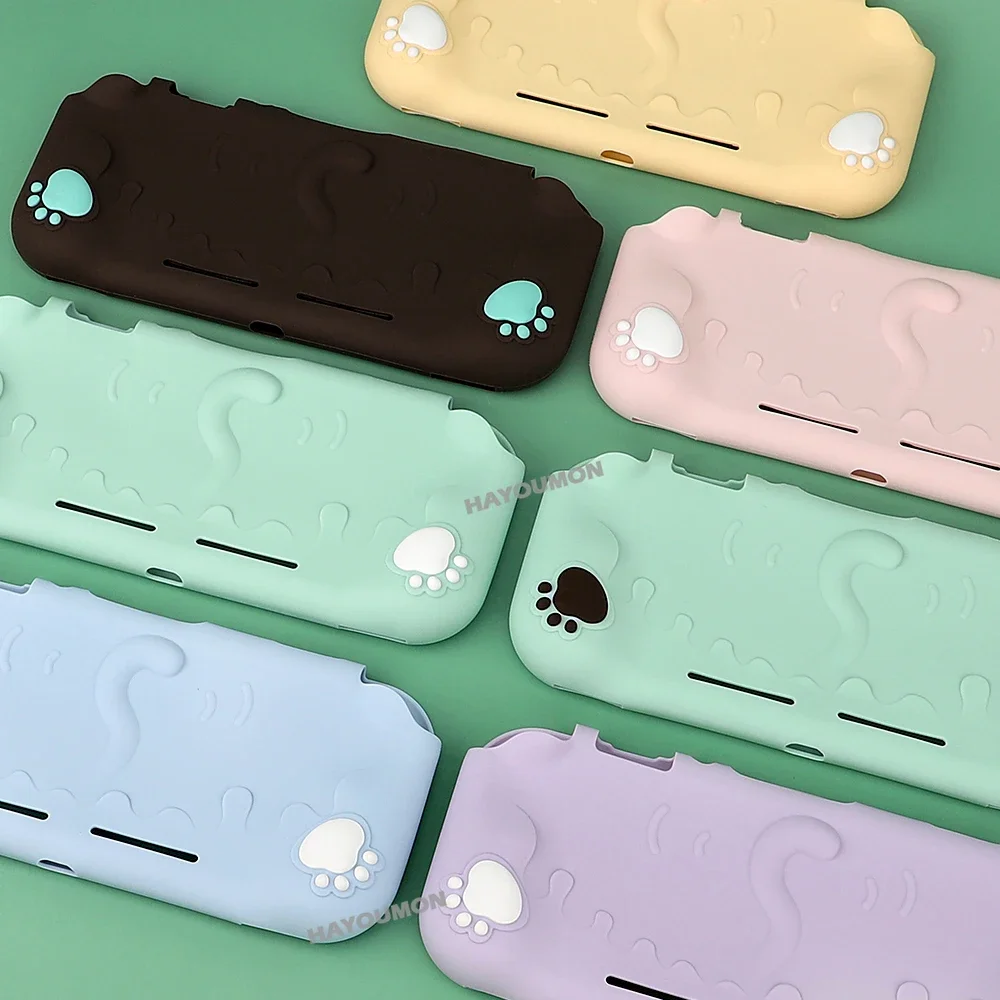 capa-protetora-com-formato-de-pata-de-gato-capa-protetora-para-console-switch-lite-capa-de-tpu-macia-protecao-completa-a-prova-de-poeira-capa-com-alca