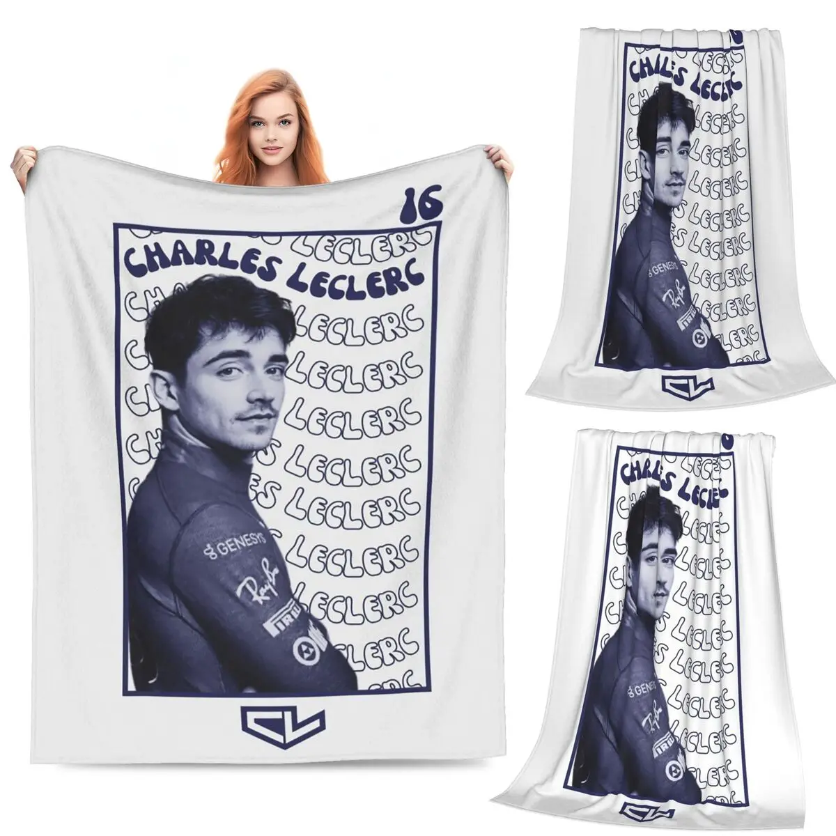 

Charles Leclerc Fan Art Blankets Flannel Sofa Throw Blanket Multi-function for Couch Bedding Travel Throws Bedspread Quilt