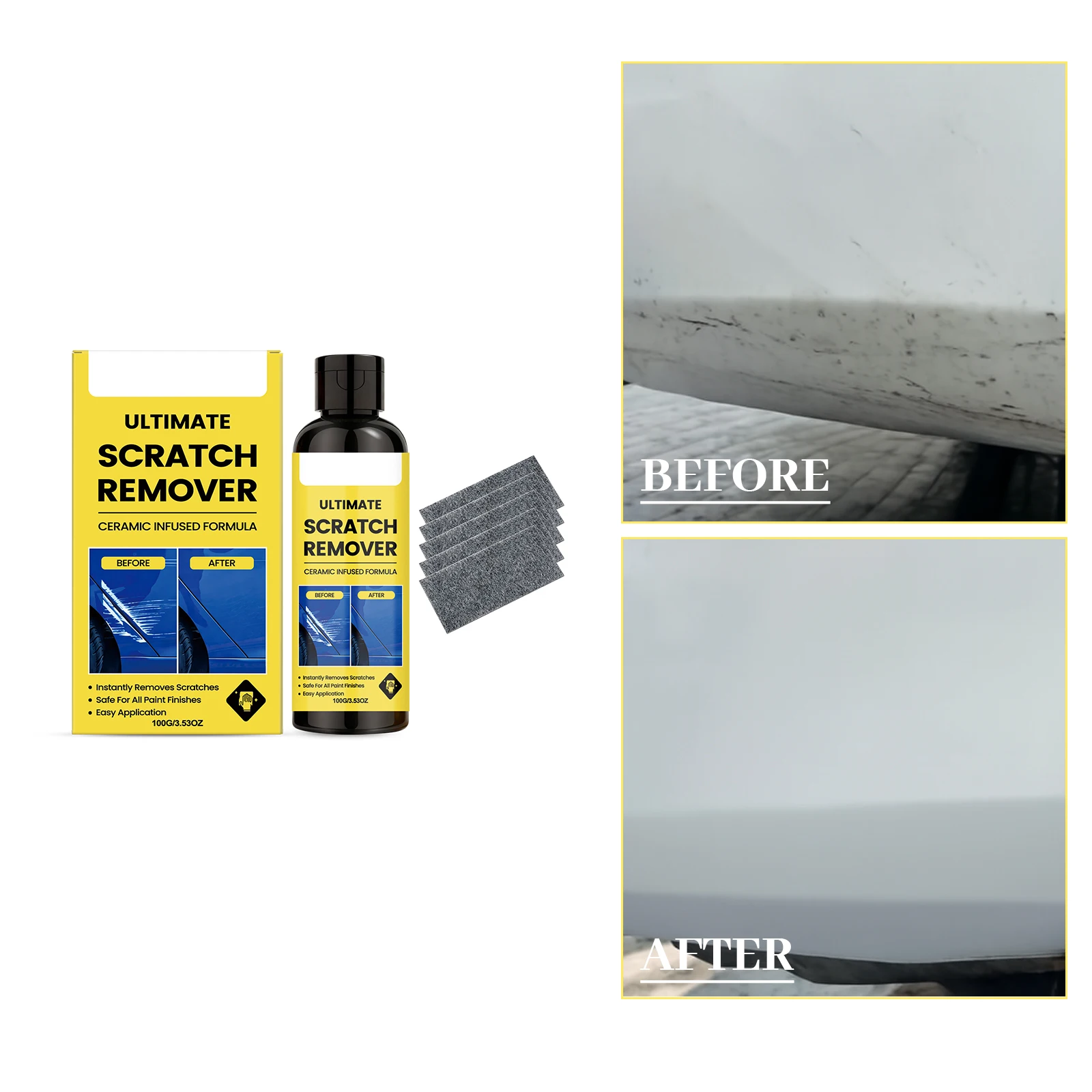 Car Wax Ceramic Coating - طقم إزالة خدوش السيارات بالسيراميك 100