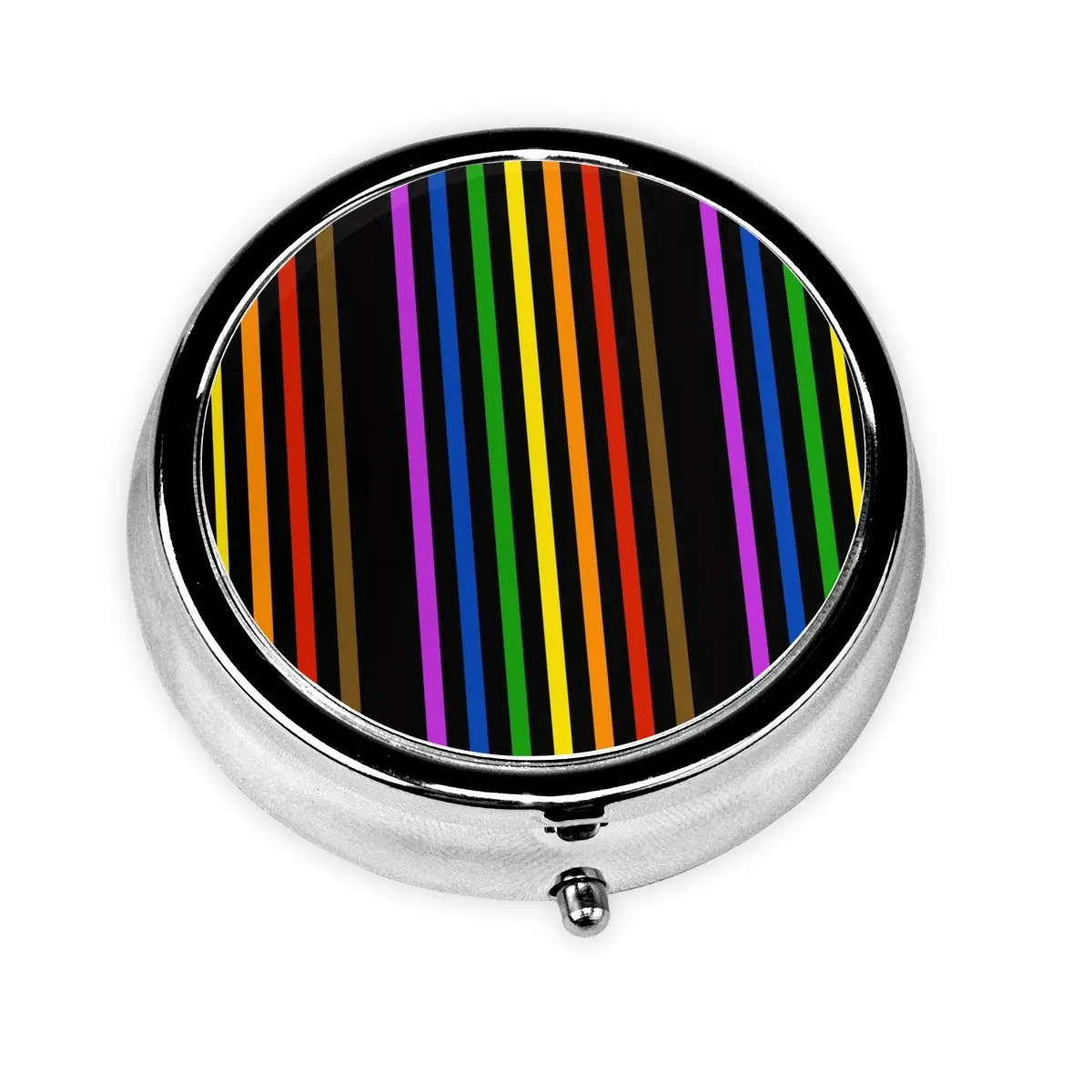 

Rainbow Gay Pride Vertical Stripes Pill Boxes Pill Dispenser Lesbian LGBT Rainbow Portable Medicine Holder Storage Box Container