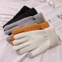 Cycling Touch Screen Gloves Female Winter Cute Student Cycling Warm And Cold Korean Version Thick Winter Cotton Gloves