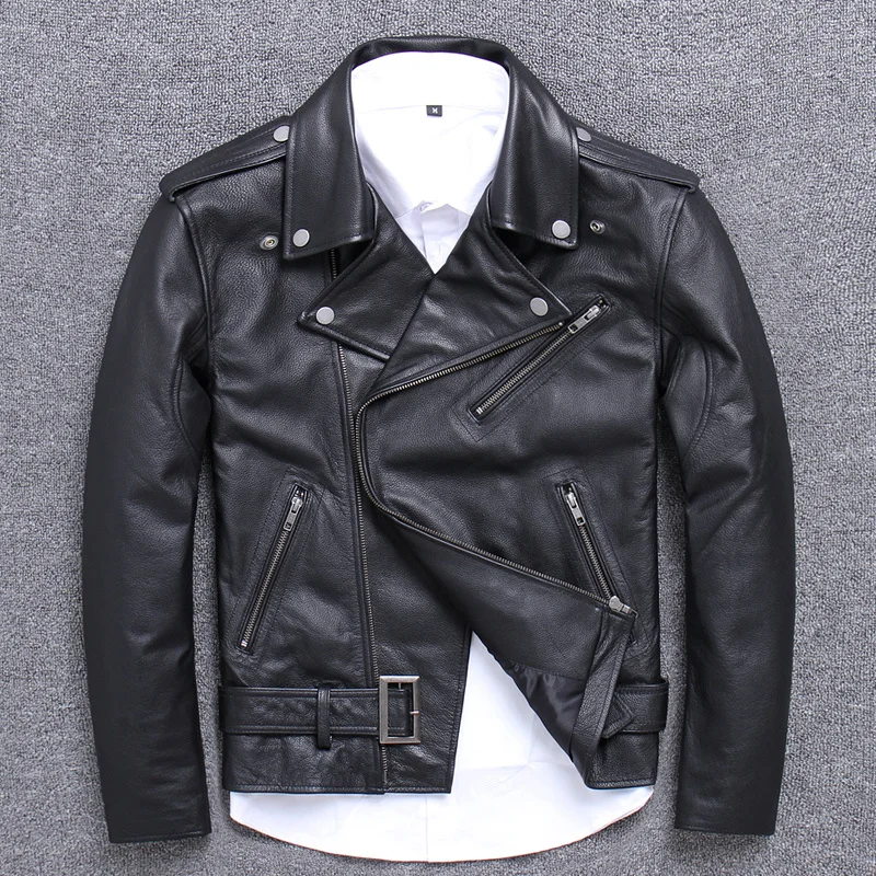 Jacket Real Leather Men Clothes 2023 Streetwear Mens Moto & Biker Sheepskin Coat Slim Fit 5xl Genuine Leather Coats15616