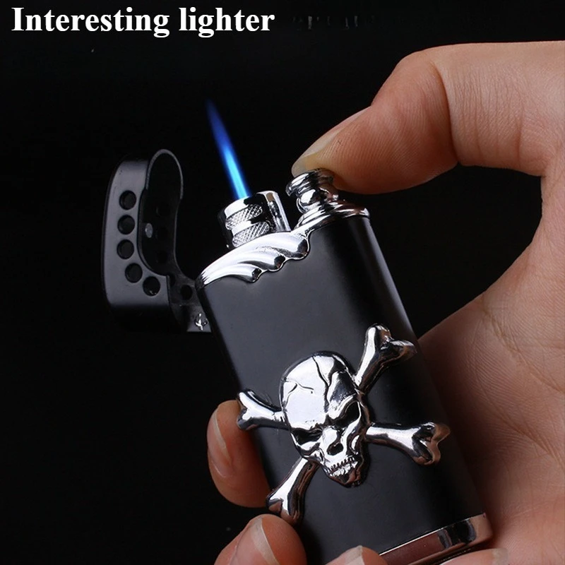 

Креативная металлическая ветрозащитная зажигалка с красным светом, аксессуар для сигарет, интересный подарок для друга