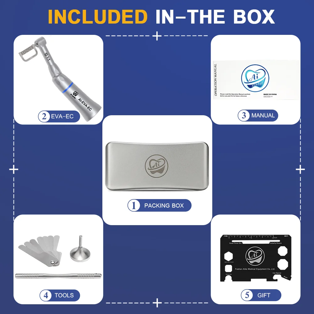 AI-EVA-ECS Laboratory Oral Therapy 1:1 Contra Angle Low Speed Dental Handpiece Orthodontic Interproximal Stripping Materials Kit