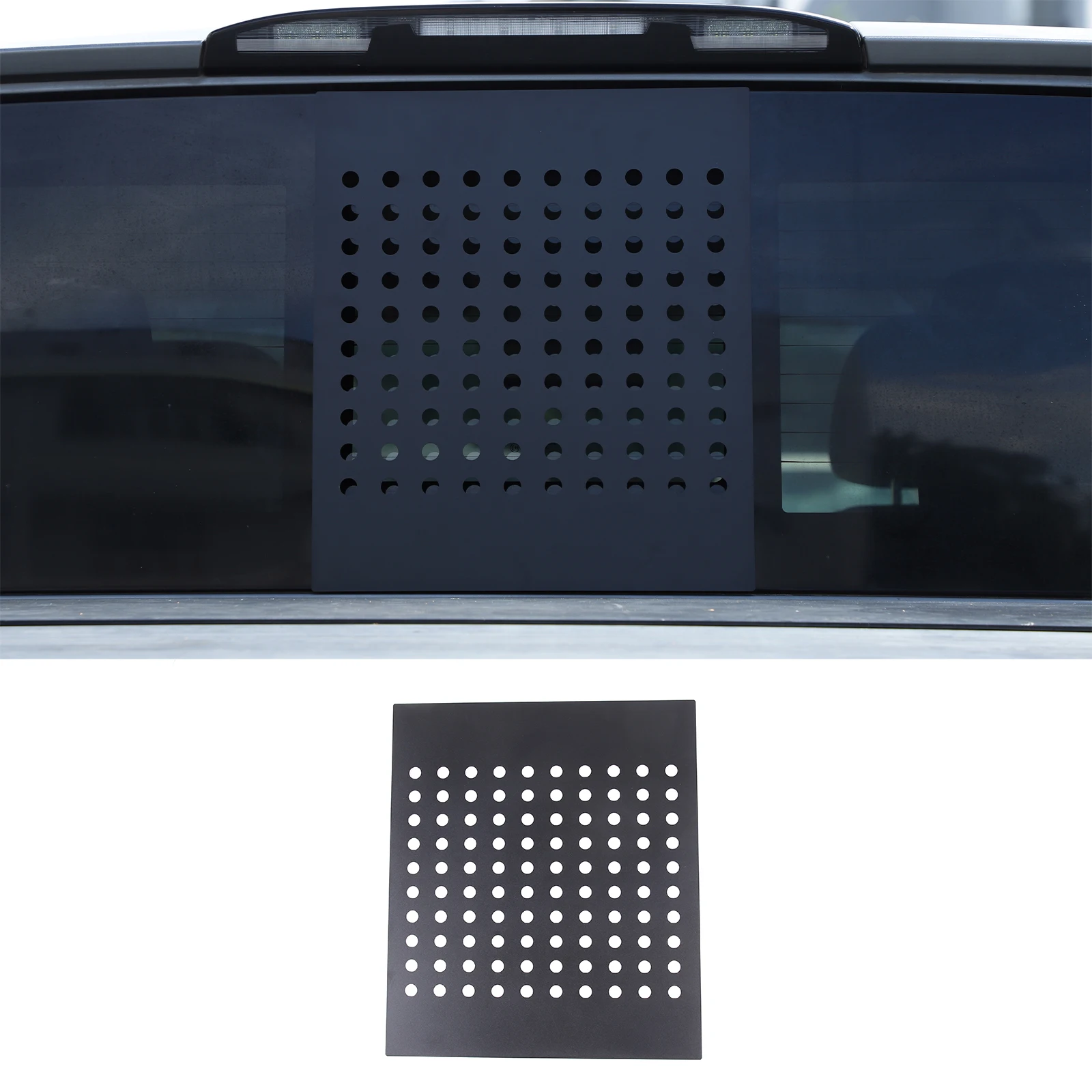 

For Nissan Titan 2016-2023 Aluminum Alloy Black Rear Windshield Honeycomb Panel Trim Sticker Car Protection Accessories