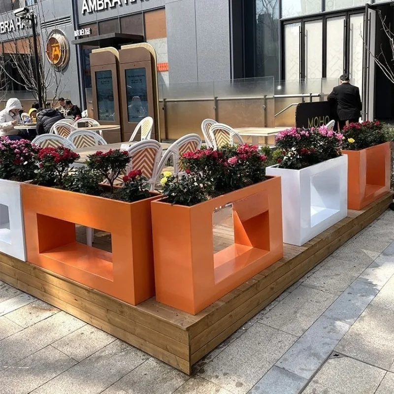 Custom Stainless Steel Planting Container, Outdoor Flower Box for Park Hotel Project