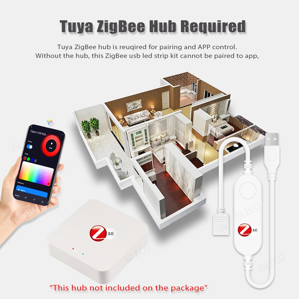 Tuya Wifi RGB USB Led Light Strips 5V ZigBee USB Led Tape For TV SMD5050 Smart Backlight Lighting Works With Alexa Google Home