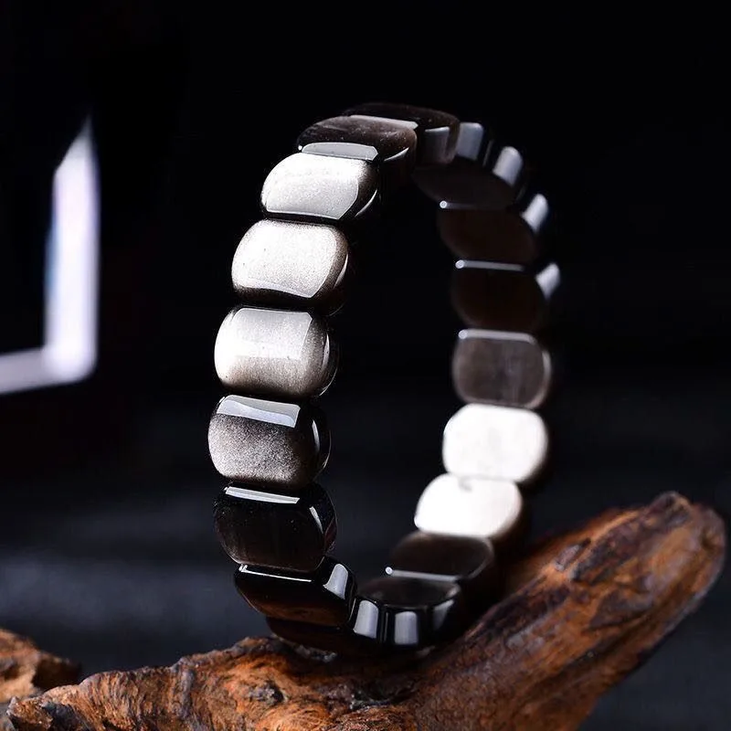 

Natural Silver Obsidian Hand, Exquisite Fashion and Versatile Unisex Bracelet