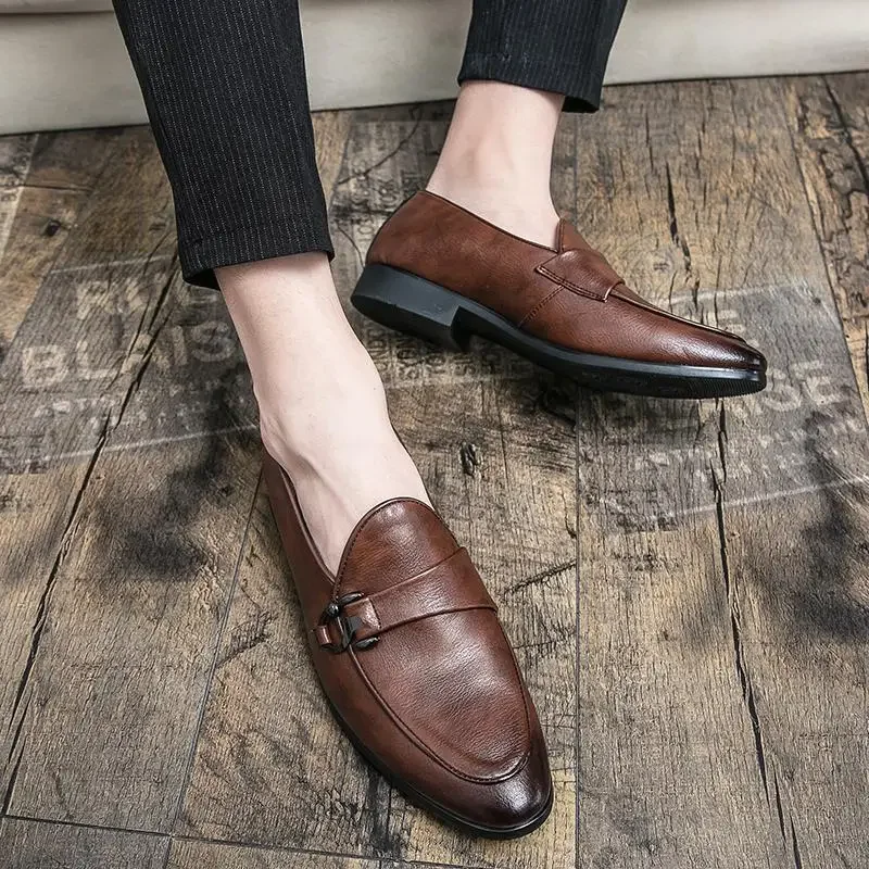 

Men's Autumn and Winter Leisure Labor Protection Comfortable Oxford Italy Dress Leather Shoes Men's Black