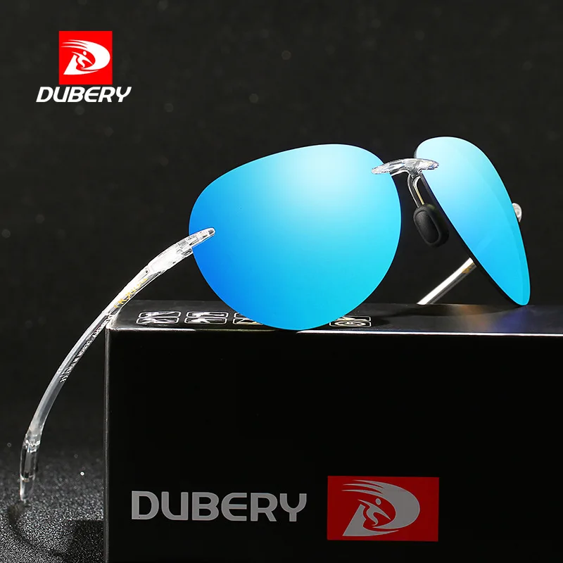 DUBERY New Sunglasses Sports Driving Sunglasses Frameless Toad Glasses Sunglasses Fishing Sun Glasses For Men Sun Glass Clip