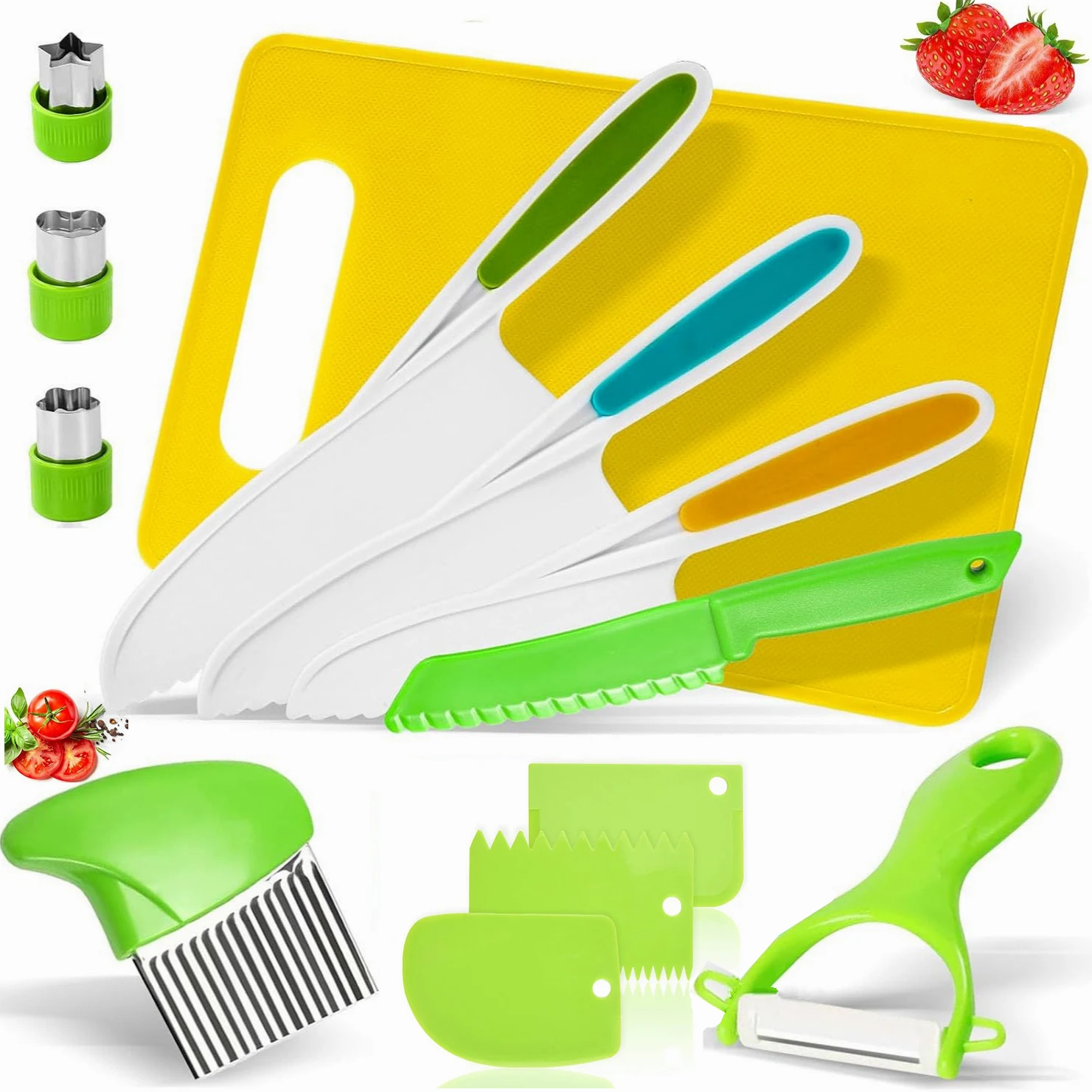 

13pcs Montessori Kitchen Tools Cooking Set - Real Co, Safe Plastic Baking Utensils for Children
