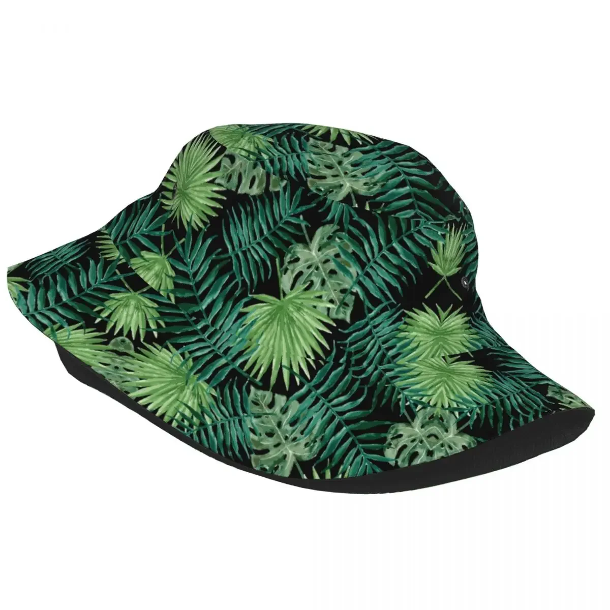 Tropical Jungle Plants Palms Unisex Bucket Hats Personalized Summer Beach Sun Summer Green Leaves Hat