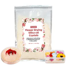 Reusable Silica Gel Flower Drying Crystals  Moisture-Absorbing & Color-Indicating, Ideal for Preserving Wedding Bouquets 1.1LB