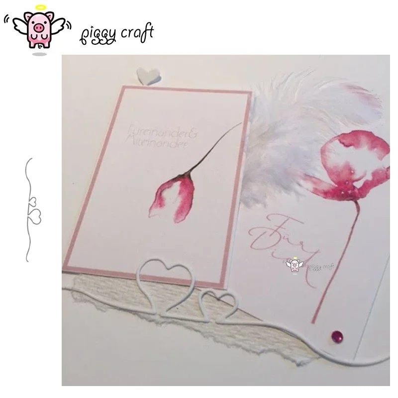 Piggy Craft metal cutting dies cut die mold Love strip decoration Scrapbook paper craft knife mould blade punch stencils dies
