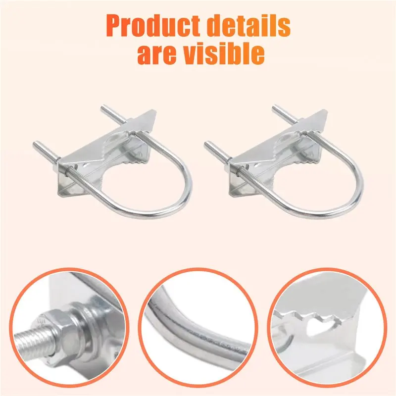 

FFYY-4 Set Antenna Mast Pipe Clamp With V Jaw Block And U Bolt All Anti-Rust Finished For TV CB Ham Antenna Or Panel Pipe