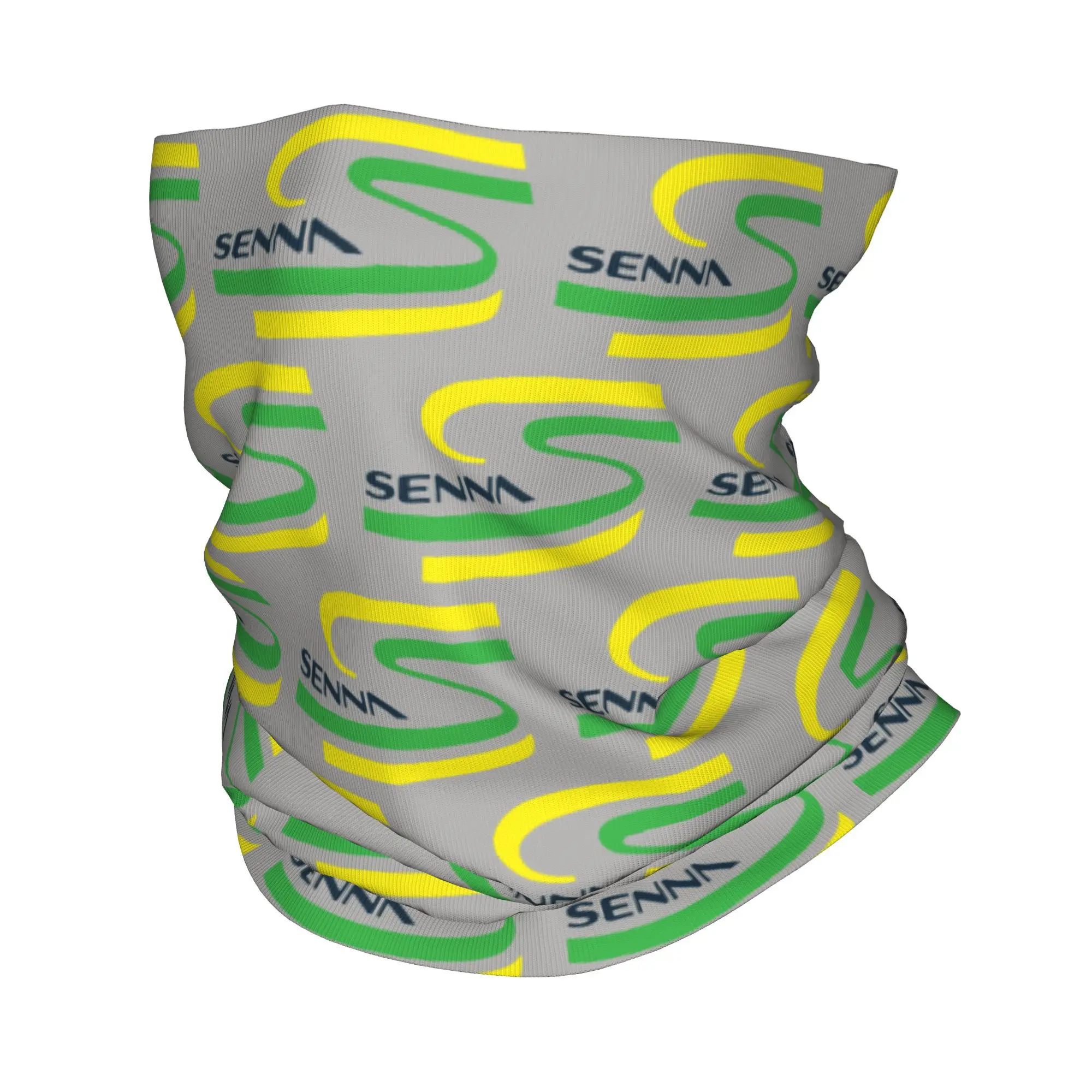 Custom New Hot Senna Helmet Ayrton Senna Logo Neck Gaiter Women Men UV Face Shield Winter  Bandana Scarf for Ski