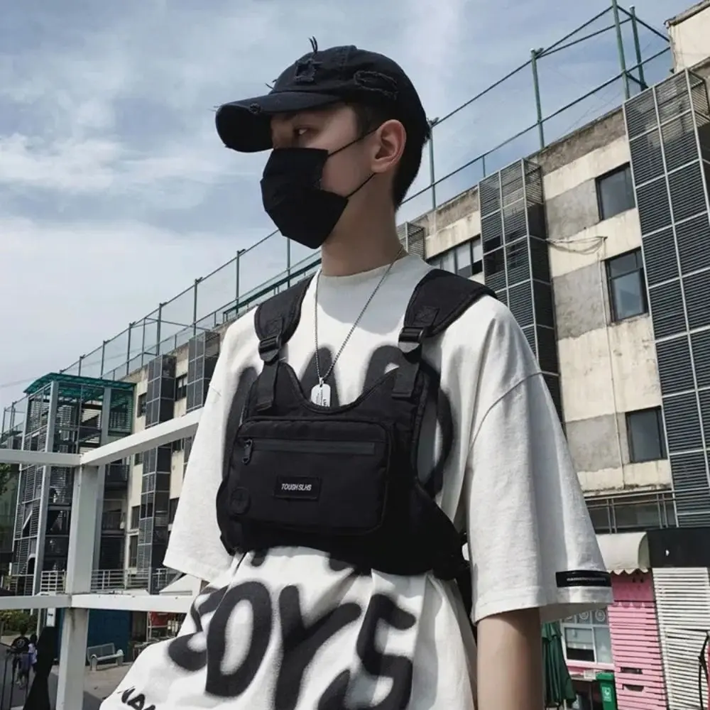 Fashion Hip Hop Hip Hop Vest Bag Functional Streetwear Chest Bag Large Capacity Waterproof Streetwear Chest Bag Outdoor Sports