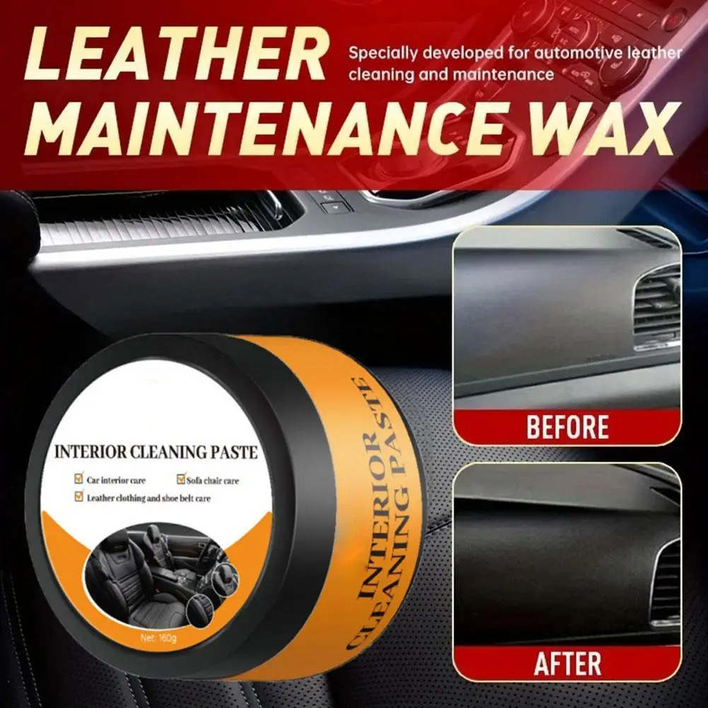ครีมบำรุงรักษาเบาะหนังรถยนต์ ครีมขัดหนังภายในรถยนต์ ครีมฟื้นฟู ขัดเงาภายในรถยนต์ พลาสติก Q0Z0